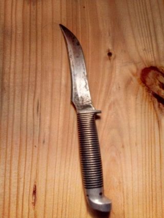 Western Hunting Knife Black Beauty Boulder Usa Skinner Vtg 4.  25 " Fix Blade Oa 8 "