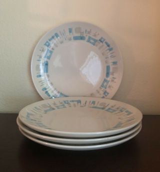 Royal China Blue Heaven Vintage Mid Century 10 Inch Dinner Plates Set Of Four 2