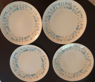 Royal China Blue Heaven Vintage Mid Century 10 Inch Dinner Plates Set Of Four 5