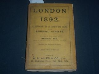 1892 London Birds Eye Views Of Principal Streets Book By Herbert Fry - Kd 5453