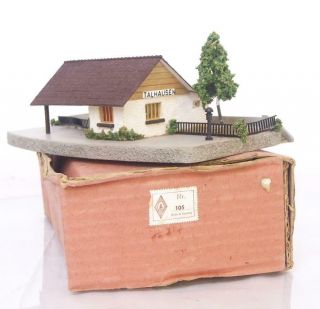 Early Boxed 1950,  S Vintage Wood Faller 105 - Ho/oo - Talhausen Railway Station