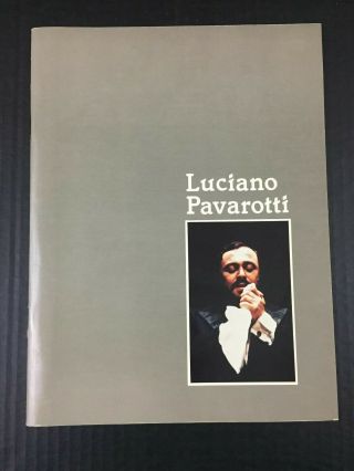 Vintage Souvenir Canandian Program Book Luciano Pavarotti 20 Pages W/ Photos