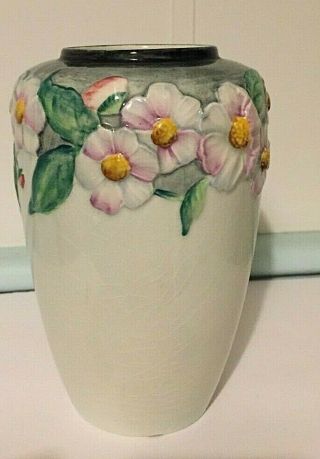 Carlton Ware Mauve / Purple Vintage Vase Australian Design Poppy And Daisy 2045