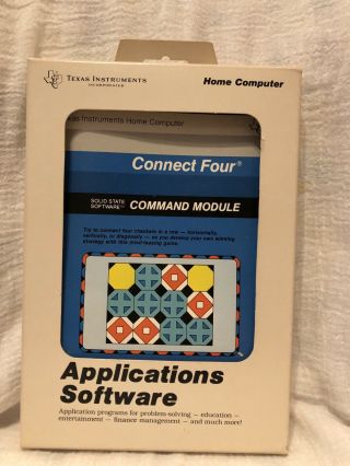 Texas Instruments Ti - 99/4a Connect Four Command Module Cartridge & Booklet