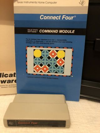 Texas Instruments TI - 99/4A Connect Four Command Module Cartridge & Booklet 4