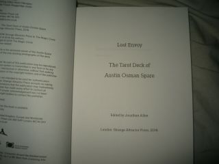 The Tarot Deck of Austin Osman Spare Lost Envoy Ed Jonathon Allen Hardback OTO 3