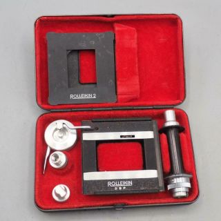 Vintage Rollei Rolleikin C 35mm Film Adaptor Kit In Case Rolleiflex Rolleicord