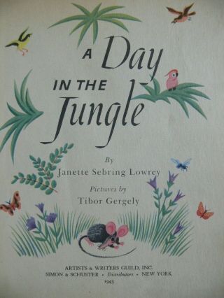 Vintage Little Golden Book A DAY IN THE JUNGLE w/dust jacket 1st edition 5