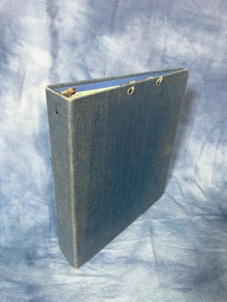 Vintage Two Inch 3 Ring Binder Blue Fabric Mead,  Office Supply