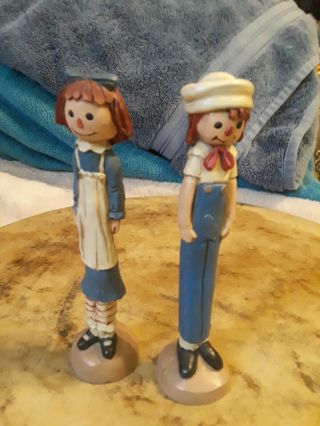 Vintage 1991 Composite Raggedy Ann And Andy Figures