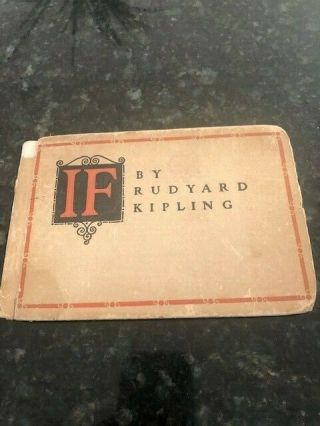If By Rudyard Kipling First Edition 1910 Doubleday Page & Co Garden City,  Yo