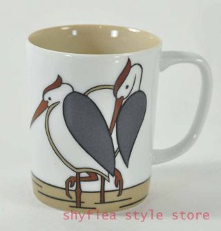 Heron Bird Variations By Fitz & Floyd Coffee Mug Cup 1979 Vintage