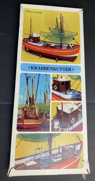 Vintage Model Kit " Krabbenkutter " 474 Wood Fishing Boat Billing Boats 1 - 33
