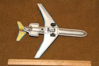 Vintage United Airlines Boeing 727 Made In Japan Tin Friction Airplane Toy Litho 4