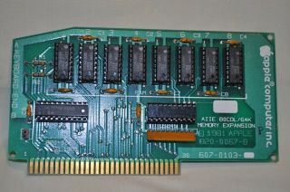 Apple 2 Ii Iie 80 Col/64k Memory Expansion Card 820 - 0067 - B 1981 100 Grnd
