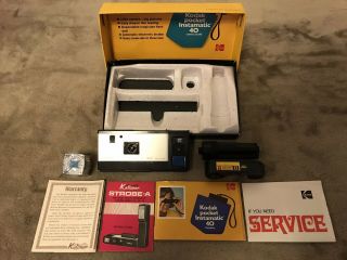 Vintage Kodak Pocket Instamatic 40 Camera Outfit Box And Accessories