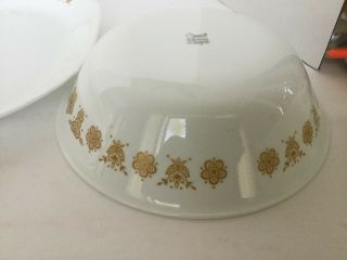 Vintage Corelle BUTTERFLY GOLD Oval Serving Platter and 2 Serving Bowls GUC 3