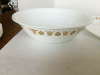 Vintage Corelle BUTTERFLY GOLD Oval Serving Platter and 2 Serving Bowls GUC 4