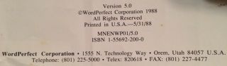 Vintage Word Perfect for IBM Personal Computers 5.  0 1988 Computer Software Guide 4