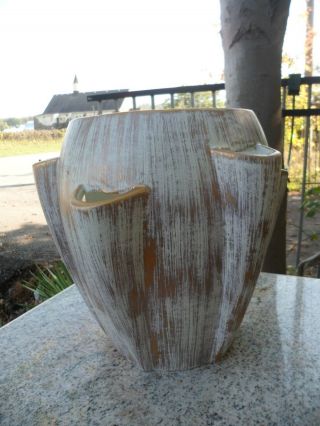 Mid Century Modern Vintage Royal Haeger Planter Vase Gold White Made In Canada