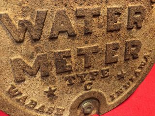 Vintage Ford Meter Box Company Cast iron Water Meter Lid Type C Stars 3