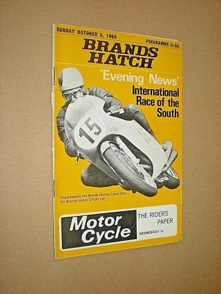 Brands Hatch Motor Cycle Racing Programme.  1969.  International Race Of The South