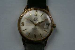 Vintage Swiss Made " Mudu " Gents 25 Jewels G/p Doublematic Wrist Watch