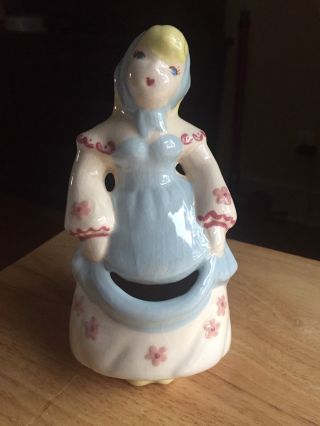 Vintage Weil Ware Pottery Hand Decorated Lady Figurine Statue California