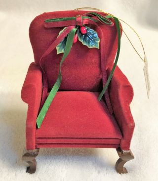 Vintage Christmas Miniature Dollhouse Chair Ornament From Prange’s With Tags