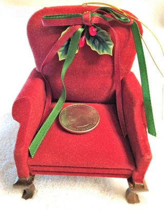 Vintage Christmas Miniature Dollhouse Chair Ornament from Prange’s with Tags 5