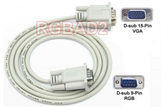DB 9 - Pin Male RGB Adapter Cable To D - Sub 15 Pin VGA Female 2