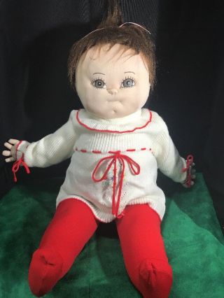 Vintage 21 " Handmade Artist Soft Sculpture Doll Baby To Dress