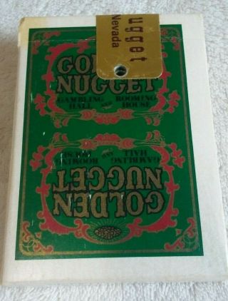 Vintage Golden Nugget Hotel & Casino Las Vegas Playing Cards Green Deck Resealed