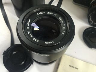 Vintage Canon FTb 35M Camera & Lenses Attachments 135MM 50MM Hoya 4