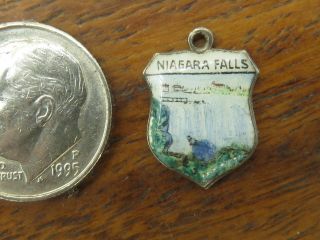 Vintage Sterling Silver Niagara Falls York Travel Shield Charm