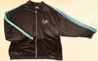 Vintage Korn Velour Sequin Track Jacket Size Xl