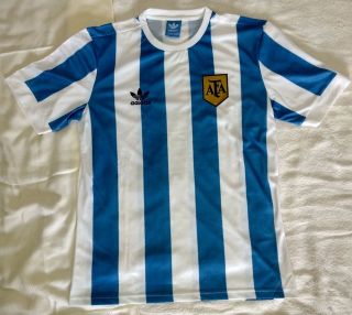 Argentina 1978 World Cup Retro Vintage Classic Soccer Team Home Jersey L Tw