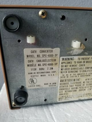 Vintage TV Cable Box Converter Hamlin CATV SPC - 4000 - 3P Faux Wood Brown 4