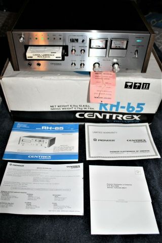 Pioneer Centrex Rh - 65 8 Track Tape Player Recorder Dolby W/box