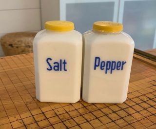 Vintage White Milk Glass Salt And Pepper Shakers