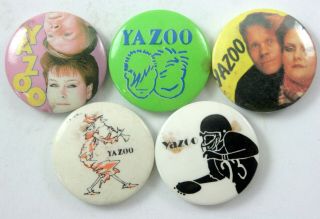 Yazoo Pin Badges 5 X Vintage Yazoo Badges Vince Clark Alison Moyet Yaz