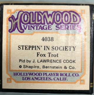 Hollywood Vintage Series Word Piano Roll 4038 Steppin’ In Society Fox Trot