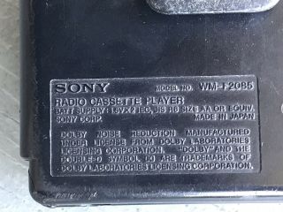 Sony Walkman WM - F2085 Cassette Player AM FM Radio Vintage 90s Music Hiking Camp 8