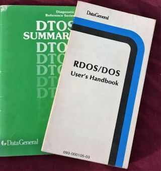 Vintage Data General Manuals - Dtos Summary & Rdos/dos User 