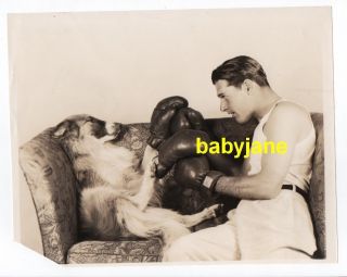 Richard Arlen Vintage 8x10 Photo Boxing W/ His Dog Scotty 1928 Wings