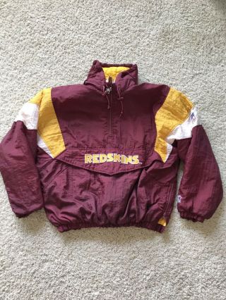 Vintage Washington Redskins Starter Jacket Pullover Size Large