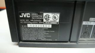 JVC VHS HR - S4500U VCR DECK S - VHS SVHS ET WITH REMOTE GREAT 8
