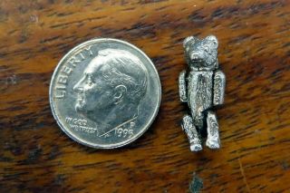 Vintage Sterling Silver Teddy Bear Movable Arms & Legs Etched 3d Bracelet Charm