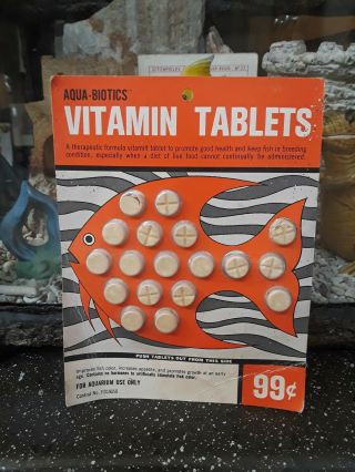Vintage Aquarium Fishbowl Aq Pharmaceuticals Brand Vitamin Tablets