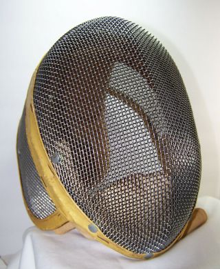 Vintage Fencing Mask With Snap On Bib By Castello Ny Wire Mesh Sword Epee